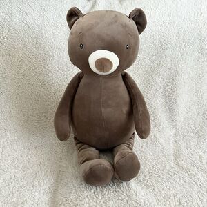 Bunnies By Bay Huggable Cubby Plush Teddy Bear Velour Pillow Brownie Nursery